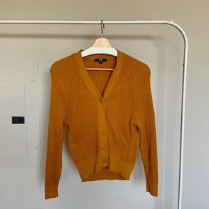Uniqlo yellow v-neck sweater cardigan